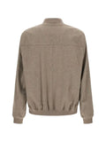 Brunello Cucinelli mélange-texture zip-up bomber jacket