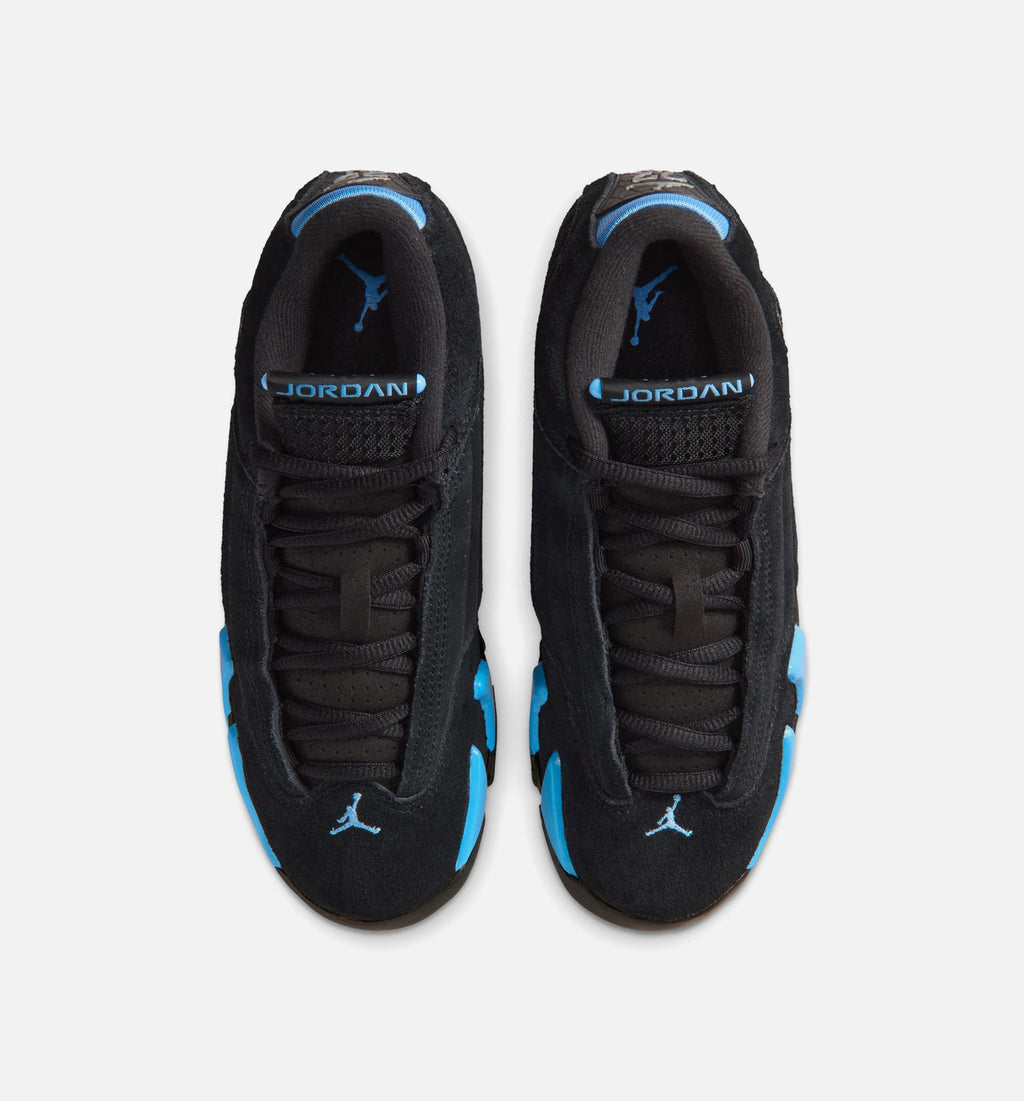 Air Jordan 14 Retro Black University Blue Big Kids' Sneakers - Black / White / University Blue