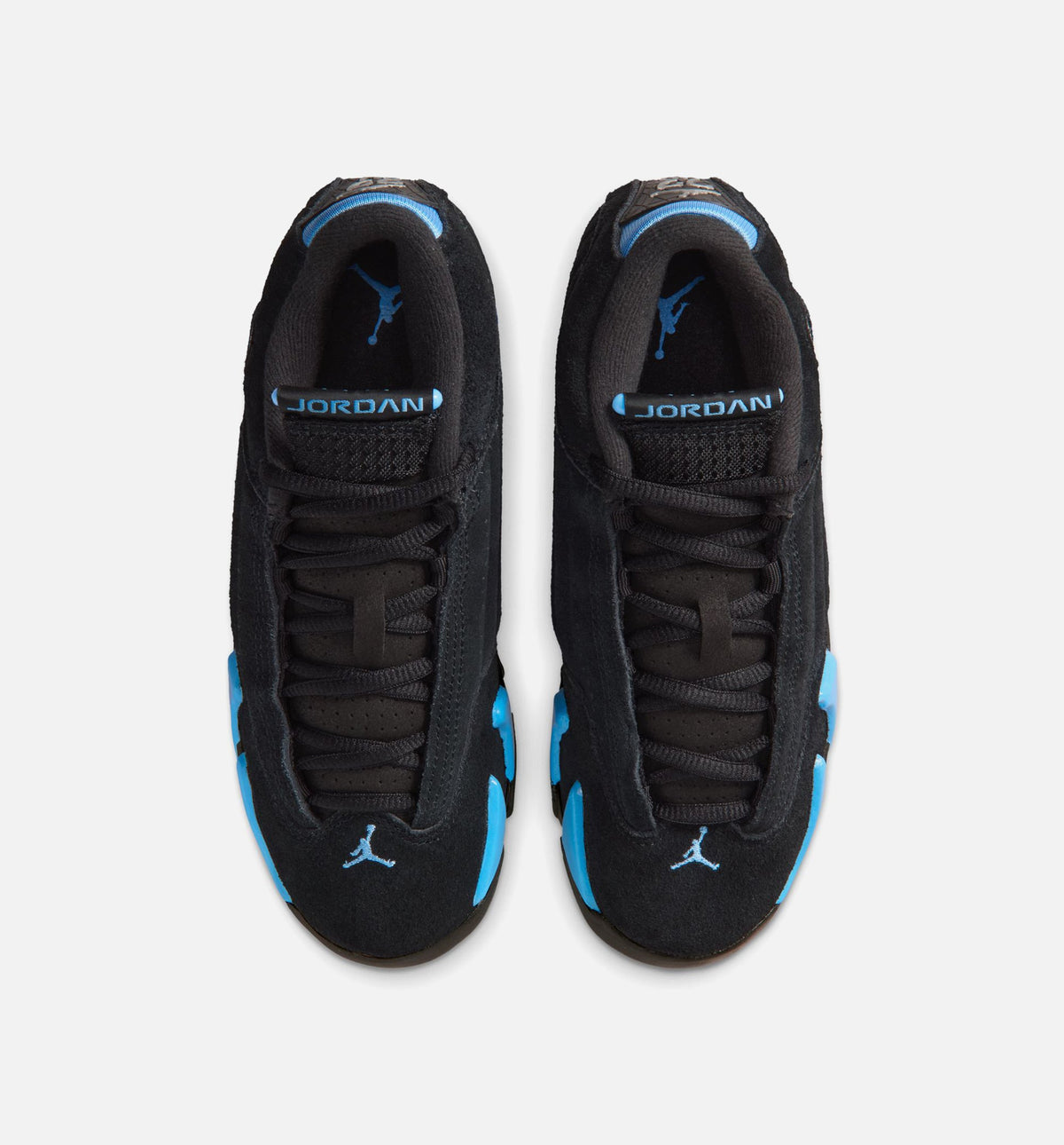 Air Jordan 14 Retro Black University Blue Big Kids' Sneakers - Black / White / University Blue