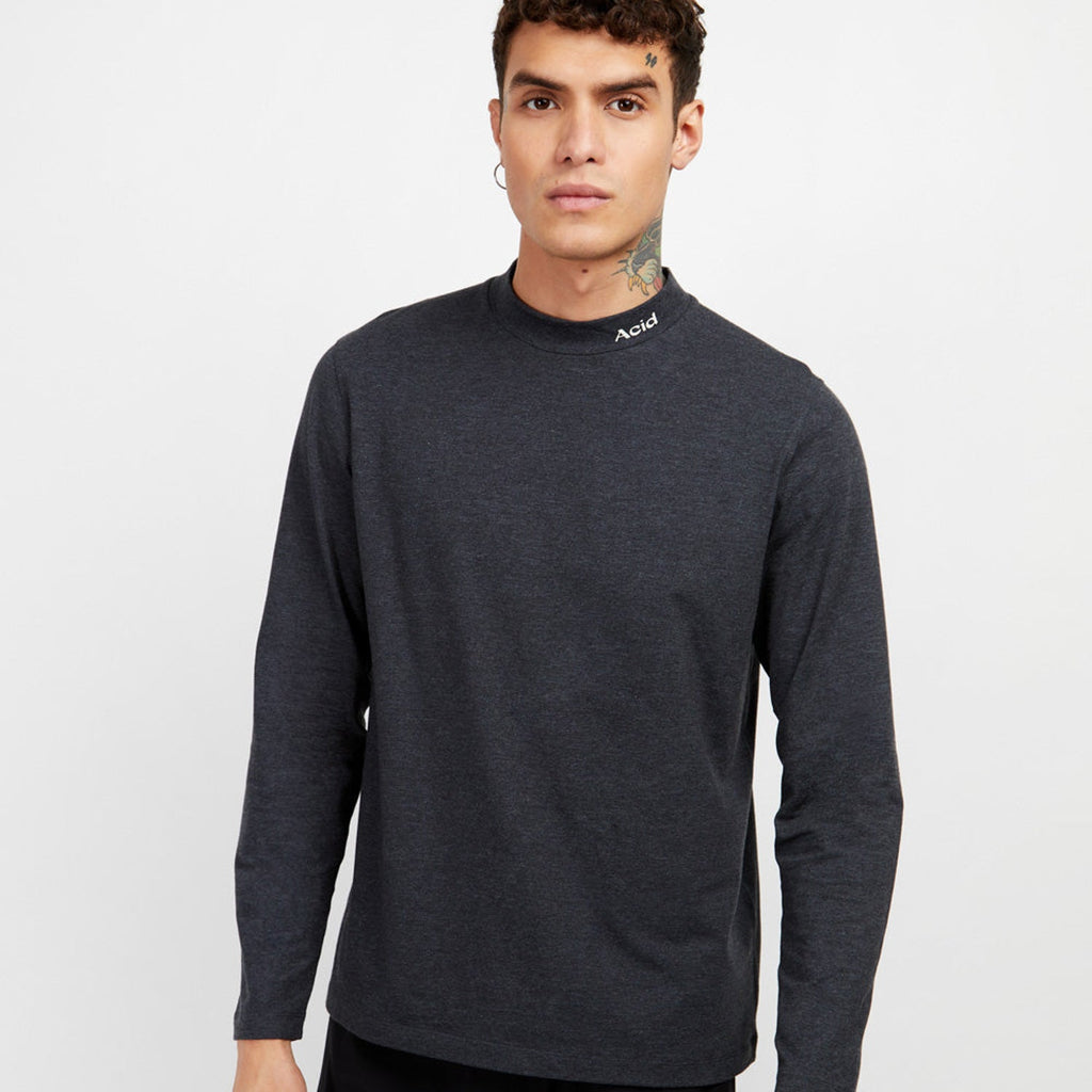 Acid Running Mock Neck T-Shirt: Vintage Black