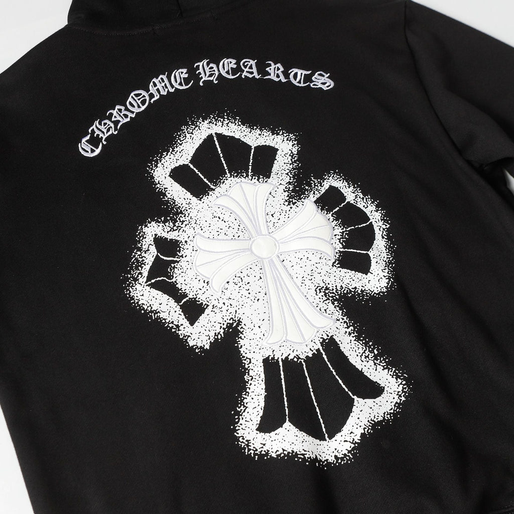 Chrome Heart Hoodie Chrome Heart Sanskrit embroidered hooded sweater