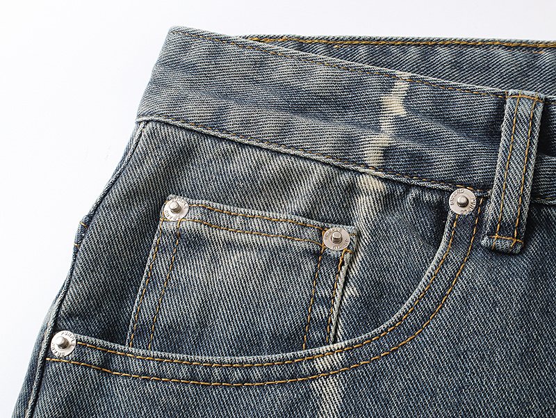 Purple Brand PU811 Washed Blue Distressed Straight-Leg Jeans