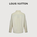 Louis Vuitton 26FW Mixed Leather Embroidered Logo Button-Down Shirt Jacket